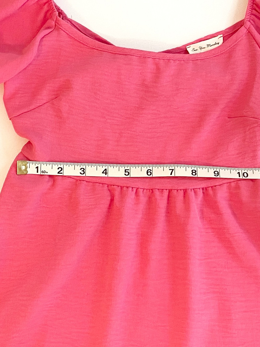 See You Monday Pink Flutter Sleeve Open Back Tie Dress Cotttage XS Barbiecore - Picture 10 of 11